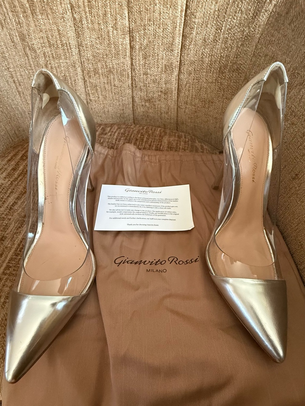 Sergio Rossi Silver Plexi Pumps
